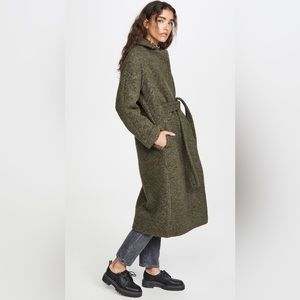 Ganni boucle wool warm winter coat. Nice green color. Worn once.